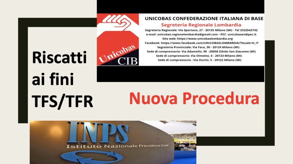Riscatti ai fini TFSTFR nuova procedura