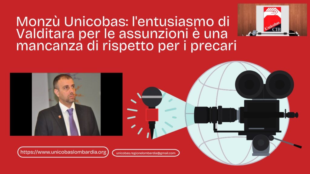 Monzù Unicobas l'entusiasmo di Valditara per le assunzioni è una mancanza di rispetto per i precari
